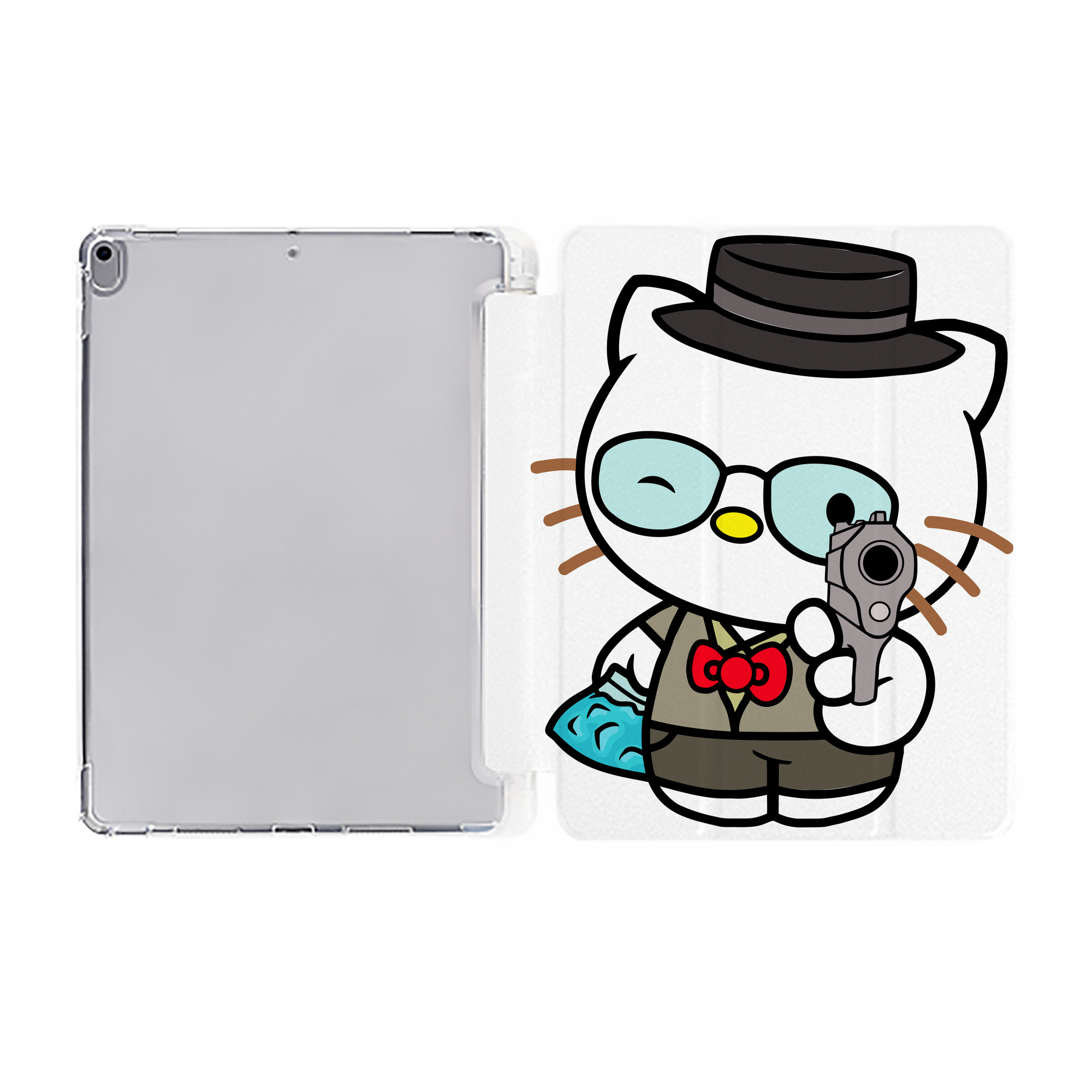 （画像用） Hello Kitty ハローキティ IPad ケース ペン収納付き 三つ折りスタンド PUレザー×シリコン 対応機種9.5/10.5/10.9インチ